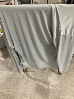 Light Gray Draped Long-Sleeve Top